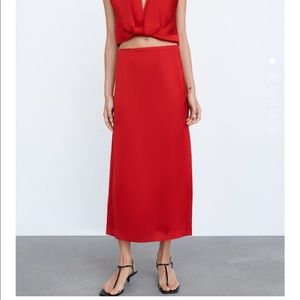 NWT Zara satin effect skirt